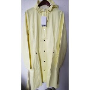 RAINS Curve W Hooded Jacket‎ Straw Yellow Waterproof Large L Rain